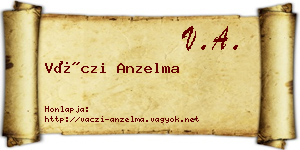 Váczi Anzelma névjegykártya
